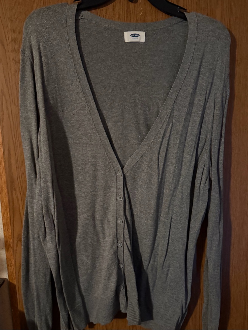 Old Navy Gray V-Neck Button-Front Cardigan